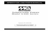 Submersible Pumps Model S-500 Series - Multiquip · PDF fileSubmersible Pumps Model S-500 Series ... 310-537-3700 FAX: 310-637-3284 ... from the pump before performing maintenance