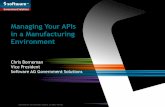 Managing Your APIs in a Manufacturing Environment - · PDF fileManaging Your APIs in a Manufacturing Environment Chris Borneman Vice President Software AG Government Solutions. ...
