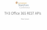TH3 Office 365 REST APIs - Peter Carson TH3 Office 365 REST... · TH3 Office 365 REST APIs Peter Carson. Peter Carson ... – ... to Microsoft SharePoint Online