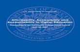 Affordability, Accessibility and Accountability in Higher ... · PDF fileU.S. DEPARTMENT OF EDUCATION Affordability, Accessibility and Accountability in Higher Education Proceedings