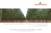 The Andhra Pradesh Paper Mills Limited ... · PDF fileThe Andhra Pradesh Paper Mills Limited ... Use of water has been reduced every year and waste generation nearly eliminated. ...