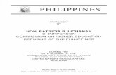 · PDF filephilippines statement by hon. patricia b. licuanan chairperson commission on higher education republic of the philippines during the 55th session of the