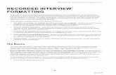RECORDED INTERVIEW FORMATTING - SpeechInk : … Formatting Guide.pdf · Rev. Apr-09 RECORDED INTERVIEW FORMATTING ... interview to interview. The fast and accurate transcription of