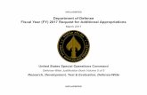 Fiscal Year (FY) 2017 Request for Additional …comptroller.defense.gov/Portals/45/Documents/defbudget...Fiscal Year (FY) 2017 Request for Additional Appropriations March 2017 United