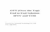 OTT (Over the Top) End to End Solution IPTV and VOD Solution.pdfEnd to End Solution IPTV and VOD Proposed by: Greatway Technology Co., Ltd. Date: July 2013 . IPTV and VOD System ...