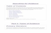 Searching for Evidence Table of · PDF fileSearching for Evidence Table of Contents This training module will demonstrate easy-to-use strategies for both choosing and using Evidence-Based