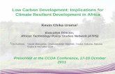 Low Carbon Development: Implications for Climate … Carbon Development: Implications for Climate Resilient Development in ... reduce the consumption of carbon energy ... emission
