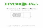 Swimming Pool Heat Pump - Automated Environmental · PDF fileThank you for using HYDRO-PRO swimming pool heat pump for your pool heating, ... allowable flow through the heat exchanger