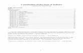 CONSTITUTION OF THE STATE OF INDIANA -  · PDF file1 Constitution of the State of Indiana ... ARTICLE 2. Suffrage and Election ... ARTICLE 1. Bill of Rights Section 1