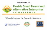 Weed Control in Organic Systems - UF/IFAS OCI · PDF fileWeed Control in Organic Systems ... – Seed at high rate – Drill, if possible ... • 2 bed types → raised beds, flat