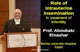 Role of IUI in treatment of infertility. Prof Aboubakr Elnashar