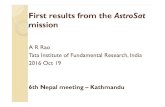 First results from the AstroSat - INAFevents.iasfbo.inaf.it/nepal2016/Presentations/ARRao.pdf · First results from the AstroSat mission A R Rao Tata Institute of Fundamental Research,