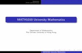 MATH1010 University Mathematics - Chinese University of ... · PDF fileMATH1010 University Mathematics Department of Mathematics ... from the set of positive integers Z+ = f1;2;3;:::gto