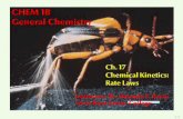 CHEM 4A: General Chemistry with Quantitative Analysissrjcstaff.santarosa.edu/~oraola/CHEM1BLECT/s11chem1b_lect17.pdf · = 2:5 10. 5. mol L. 1. s. 1. 8/1. Rate of reaction. For the