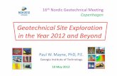 Geotechnical Site Exploration in the Year 2012 and  · PDF fileGeotechnical Site Exploration in the Year 2012 and Beyond ... PPT = Plate Penetration Test PLT= plate load test