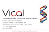 Therapeutic DNA Vaccine for Genital Herpes - …s1.q4cdn.com/508380786/files/doc_presentations/2016/160620-HSV-2... · Therapeutic DNA Vaccine for Genital Herpes ... ─Simulates