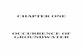CHAPTER ONE OCCURRENCE OF GROUNDWATER - … 1... · Water evaporates and travels into the air and becomes part ... degree of compaction ... The subsurface occurrence of groundwater