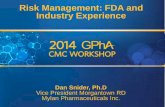 Risk Management: FDA and Industry Experience of “Risk Management: FDA and Industry Experience”. ... feedback and communication with industry . ... • ICH Q9 was finalized in June