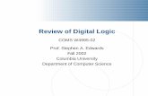 Review of Digital Logic - Columbia Universitysedwards/classes/2002/w4995-02/logic.pdf · Synchronous Digital Logic Systems Raw materials: CMOS transistors and wires on ICs Wires are