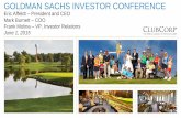 GOLDMAN SACHS INVESTOR CONFERENCEs2.q4cdn.com/014278619/files/doc_presentations/2094-160890.pdfGOLDMAN SACHS INVESTOR CONFERENCE ... Predictable and stable dues-based membership business