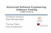 Advanced Software Engineering: Software Testingsnarayan/sada/teaching/COMP3705/FilesFromCD/... · Advanced Software Engineering: Software Testing News & Project ♦News ♦Project
