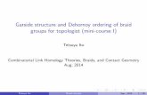 Garside structure and Dehornoy ordering of braid groups ...tetito/slides/Slide_ITO_Braid_calculus.pdf · Garside structure and Dehornoy ordering of braid groups for topologist (mini-course