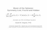 Music of the Spheres: Symmetry Lost, Found and HiddenMusic of the Spheres: Symmetry Lost, Found and Hidden ... –He thought planets were in concentric circular orbits ... • Circles