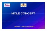 MOLE CONCEPTMOLE CONCEPT - Karnataka … CONCEPTMOLE CONCEPT Vikasana – Bridge Course 2012 INTRODUCTION: A mole is a unit which is used toA mole is a unit which is used to express