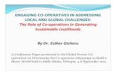 ENGAGING CO OPERATIVES IN ADDRESSING LOCAL AND GLOBAL CHALLENGES · PDF fileENGAGING CO‐OPERATIVES IN ADDRESSING LOCAL AND GLOBAL CHALLENGES: The Role of Co ‐ ... prospects for