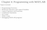 Chapter 4: Programming with MATLAB - Wright State …cecs.wright.edu/people/faculty/sthomas/matlabnoteschap04.pdf · Chapter 4: Programming with MATLAB Topics Covered: •Programming