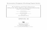 ICT Prices and ICT Services: What do they tell us about ... Prices and ICT Services: What do they tell us about Productivity and Technology? The importance of computers, computer microprocessors,