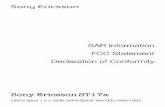 SAR Information FCC Statement Declaration of Conformity · PDF fileUMTS Band 1 2 5 GSM GPRS/EDGE 850/900/1800/1900. ... The radio wave exposure guidelines employ a unit ... radioélectriques