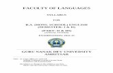 FACULTY OF LANGUAGES - Guru Nanak Dev Universitygndu.ac.in/syllabus/201213/LANGUAGES/BA HS ENGLISH... · FACULTY OF LANGUAGES SYLLABUS FOR B.A. (HONS. SCHOOL) ENGLISH (SEMESTER: I