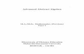 M.A./M.Sc. Mathematics (Previous)mdudde.net/books/MA/MA-maths/1st/Advanced Abstract... · Prime field, field extensions, Algebraic and ... Fundamental theorem of Galois theory . ...