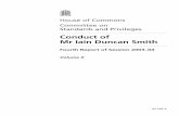 Conduct of Mr Iain Duncan Smith - · PDF fileConduct of Mr Iain Duncan Smith 3 Introduction This Volume contains all the written evidence appended to the report of the Parliamentary