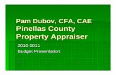 Pam Dubov, CFA, CAE Pinellas County Property … BudgetPres 2010...Pam Dubov, CFA, CAE Pinellas County Property Appraiser 2010-2011 Budget Presentation
