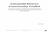 Cotswold District Community Toolkit toolkit will be reviewed and refinements made to reflect development of the Cotswold District Local Plan and Community Infrastructure Levy (CIL)