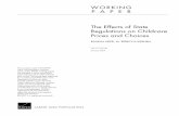 The Effects of State Regulations on Childcare Prices and ... · PDF fileThe Effects of State Regulations On Childcare Prices and Choices* Randal Heeb ... on the price of childcare,