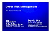 Cyber Risk Management - Blaney McMurtry  · PDF fileCyber Risk Management Best Practices for Insureds. ... Hackers gain access to Equifax and steal ... 2006 - BC government