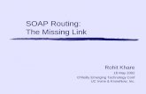 SOAP Routing: The Missing Link [DRAFT] - SRM · PDF fileSOAP Routing: The Missing Link Rohit Khare ... ‘Sprinkling angle-bracket pixie dust’ over plain ol’ client/server RPC