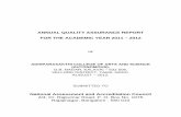 ANNUAL QUALITY ASSURANCE REPORT FOR THE ACADEMIC · PDF fileANNUAL QUALITY ASSURANCE REPORT FOR THE ACADEMIC YEAR 2011 ... ANNUAL QUALITY ASSURANCE REPORT FOR THE ACADEMIC YEAR 2011
