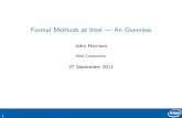 Formal Methods at Intel An Overview - University of …jrh13/slides/cbsoft-27sep11/slides.pdfFormal Methods at Intel | An Overview John Harrison Intel Corporation 27 September 2011