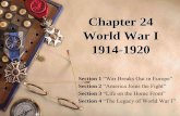 Chapter 24 World War I 1914- · PDF fileChapter 24 World War I 1914-1920 ... There were four “main” underlying causes of World War I ... explain what the artist is