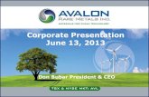 Corporate Presentation June 13, 2013 - Avalon Rare Metalsavalonadvancedmaterials.com/.../Corporate_Presentation_13_06_13.… · Corporate Presentation June 13, 2013 ... 100 Kw generator