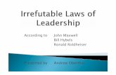 Accordingto JohnMaxwell BillHybels RonaldRoldheiser ... · PDF file21 + 1 + Personal ... Know how to lead by following the laws of Leadership ... Microsoft PowerPoint - Oberthur, Andrew