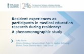 Resident experiences as participants in medical education ... · PDF fileResident experiences as participants in medical education research during residency: A phenomenographic study