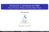 Introduction to typesetting with meling/papers/LaTeX-Workshop- editors (some come bundled with tex distro): TeXShop (mac), Texmaker, ... Introduction to typesetting with LaTeX ...