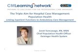 The Triple Aim for Hospital Case Management: Population Health · PDF fileThe Triple Aim for Hospital Case Management: Population Health ... Care Continuum • Skilled Nursing ...