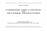 FMI 3-63.6, Command and Control of Detainee … 3-63.6 COMMAND AND CONTROL OF DETAINEE OPERATIONS September 2005 Expires September 2007 HEADQUARTERS, DEPARTMENT OF THE ARMY DISTRIBUTION