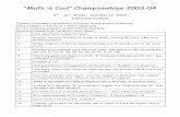 “Math is Cool” Championships-2003-04 - · PDF file“Math is Cool” Championships-2003-04 9 th - 12 th Grade - October 17, 2003 Individual Contest ... 9 Two lines are eight units